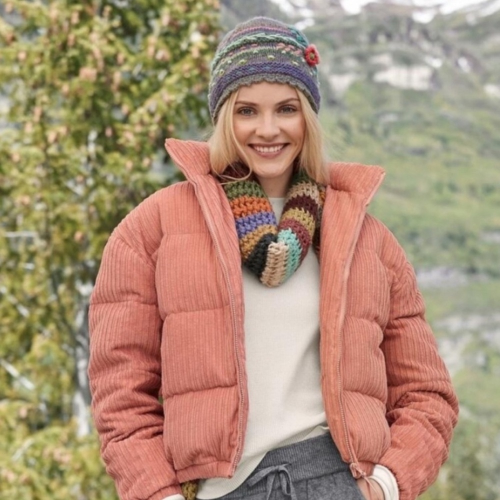 Sundance Florrie Corduroy Quilted Puffer Coat Sz XL